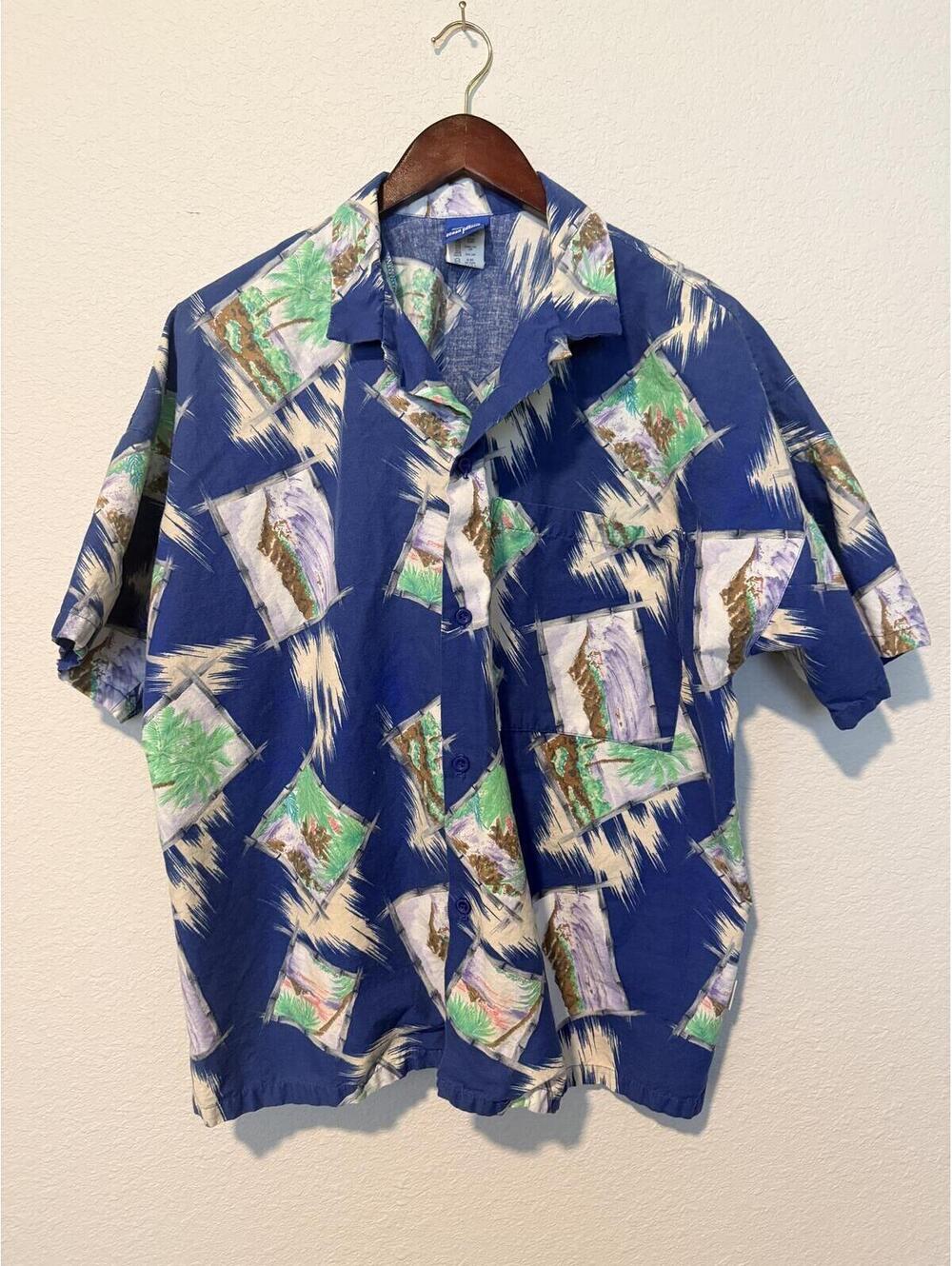 Ocean Pacific Vintage Hawaiian Style Button-Up Shirt